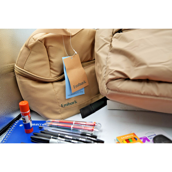 Tan Puffer Backpack Bundle with Embark Lunchbox and 25+ Back to School Items - Picture 7 of 16